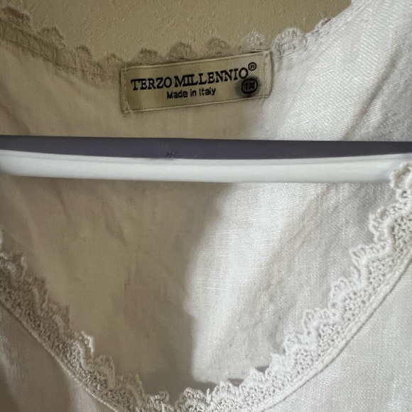 Terzo Millennio Cream Sleeveless Linen Dress size LX - Picture 2 of 8